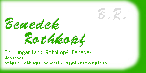 benedek rothkopf business card
